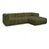 Image de Bobochic canapé d'angle fixe talia tissu chiné vert angle droit TALIA