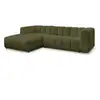 Image de Bobochic canapé d'angle fixe talia tissu chiné vert angle gauche TALIA