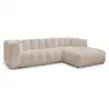 Image de Bobochic canapé d'angle fixe talia tissu chiné beige angle droit TALIA