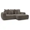 Image de Bobochic canapé d'angle convertible coffre roxelane tissu bouclette marron angle droit ROXELANE