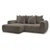 Image de Bobochic canapé d'angle convertible coffre roxelane tissu bouclette marron angle gauche ROXELANE