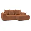 Image de Bobochic canapé d'angle convertible coffre roxelane tissu bouclette orange angle droit ROXELANE