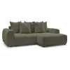 Image de Bobochic canapé d'angle convertible coffre roxelane tissu bouclette vert angle droit ROXELANE