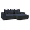 Image de Bobochic canapé d'angle convertible coffre roxelane tissu bouclette bleu foncé angle droit ROXELANE
