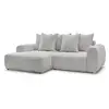 Image de Bobochic canapé d'angle convertible coffre roxelane tissu bouclette gris clair angle gauche ROXELANE
