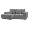Image de Bobochic canapé d'angle convertible coffre roxelane tissu bouclette gris foncé angle gauche ROXELANE
