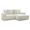 Image de Bobochic canapé d'angle convertible coffre roxelane tissu chiné blanc angle droit ROXELANE
