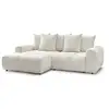 Image de Bobochic canapé d'angle convertible coffre roxelane tissu chiné blanc angle gauche ROXELANE