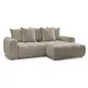 Image de Bobochic canapé d'angle convertible coffre roxelane tissu chiné taupe angle droit ROXELANE
