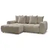 Image de Bobochic canapé d'angle convertible coffre roxelane tissu chiné taupe angle gauche ROXELANE