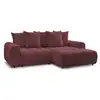 Image de Bobochic canapé d'angle convertible coffre roxelane tissu chiné rouge angle droit ROXELANE
