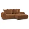 Image de Bobochic canapé d'angle convertible coffre roxelane tissu chiné orange angle droit ROXELANE