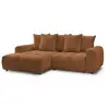 Image de Bobochic canapé d'angle convertible coffre roxelane tissu chiné orange angle gauche ROXELANE