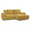 Image de Bobochic canapé d'angle convertible coffre roxelane tissu chiné jaune angle droit ROXELANE