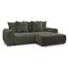 Image de Bobochic canapé d'angle convertible coffre roxelane tissu chiné vert angle droit ROXELANE