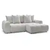 Image de Bobochic canapé d'angle convertible coffre roxelane tissu chiné gris clair angle droit ROXELANE