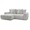 Image de Bobochic canapé d'angle convertible coffre roxelane tissu chiné gris clair angle gauche ROXELANE