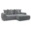 Image de Bobochic canapé d'angle convertible coffre roxelane tissu chiné gris foncé angle droit ROXELANE