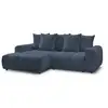 Image de Bobochic canapé d'angle convertible coffre roxelane tissu chiné bleu foncé angle gauche ROXELANE