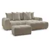 Image de Bobochic canapé d'angle convertible coffre roxelane tissu chiné avec pouf taupe angle droit ROXELANE