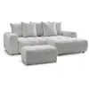 Image de Bobochic canapé d'angle convertible coffre roxelane tissu chiné avec pouf gris clair angle droit ROXELANE