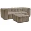 Image de Bobochic canapé droit fixe 3 places cloud tissu mesh avec pouf taupe CLOUD