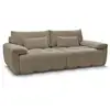 Image de Bobochic canapé droit fixe 3 places ivane tissu texturé taupe IVANE