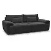 Image de Bobochic canapé droit fixe 3 places ivane tissu texturé noir IVANE