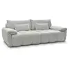 Image de Bobochic canapé droit fixe 3 places ivane tissu texturé gris clair IVANE