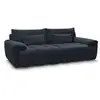 Image de Bobochic canapé droit fixe 3 places ivane tissu texturé bleu foncé IVANE