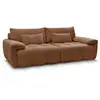 Image de Bobochic canapé droit fixe 3 places ivane tissu texturé orange IVANE