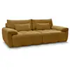 Image de Bobochic canapé droit fixe 3 places ivane tissu texturé jaune IVANE