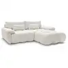 Image de Bobochic canapé d'angle fixe ivane tissu texturé blanc angle droit IVANE