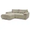 Image de Bobochic canapé d'angle fixe ivane tissu texturé beige angle gauche IVANE