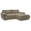 Image de Bobochic canapé d'angle fixe ivane tissu texturé taupe angle droit IVANE