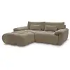 Image de Bobochic canapé d'angle fixe ivane tissu texturé taupe angle gauche IVANE