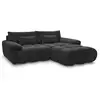 Image de Bobochic canapé d'angle fixe ivane tissu texturé noir angle droit IVANE