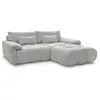 Image de Bobochic canapé d'angle fixe ivane tissu texturé gris clair angle droit IVANE