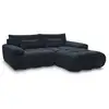 Image de Bobochic canapé d'angle fixe ivane tissu texturé bleu foncé angle droit IVANE