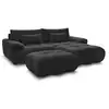 Image de Bobochic canapé d'angle fixe ivane tissu texturé avec pouf noir angle droit IVANE