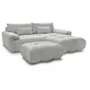 Image de Bobochic canapé d'angle fixe ivane tissu texturé avec pouf gris clair angle droit IVANE