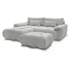 Image de Bobochic canapé d'angle fixe ivane tissu texturé avec pouf gris clair angle gauche IVANE