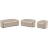 Image de Bobochic ensemble canapé droit fixe 3 + 2 places + fauteuil pivotant elina tissu bouclette beige ELINA