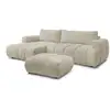 Image de Bobochic canapé d'angle convertible fuji tissu bouclette avec pouf beige angle gauche FUJI
