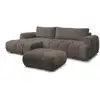 Image de Bobochic canapé d'angle convertible fuji tissu bouclette avec pouf marron angle gauche FUJI