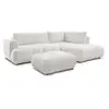 Image de Bobochic canapé d'angle l convertible fuji tissu bouclette avec pouf blanc angle droit FUJI
