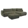 Image de Bobochic canapé d'angle l convertible fuji tissu bouclette avec pouf vert angle droit FUJI