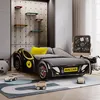 Image de Lit Complet Enfant Lit voiture de course pour enfants - BATCAR - 70 x 140 cm - Noir - Avec Sommier et Matelas