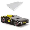 Image de Lit enfant voiture "BATCAR BLACK" 70×140, noir + matelas inclus lit voiture noir CAR