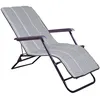 Image de Coussin de chaise longue matelassé en mousse 165x50 cm gris foncé